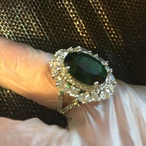 Faux Large Ruby & Diamond Ring.